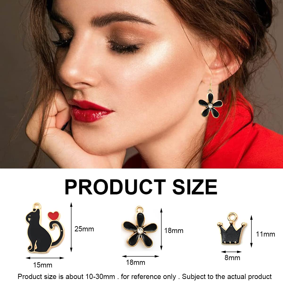 30Pcs Enamel Charms Assorted Pendants Kit DIY Earrings Neckla
